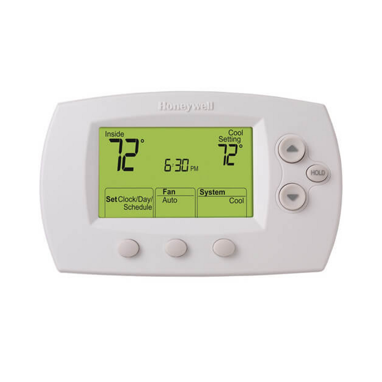 Programmable Thermostat, 2 Heat/2 Cool, Large Display