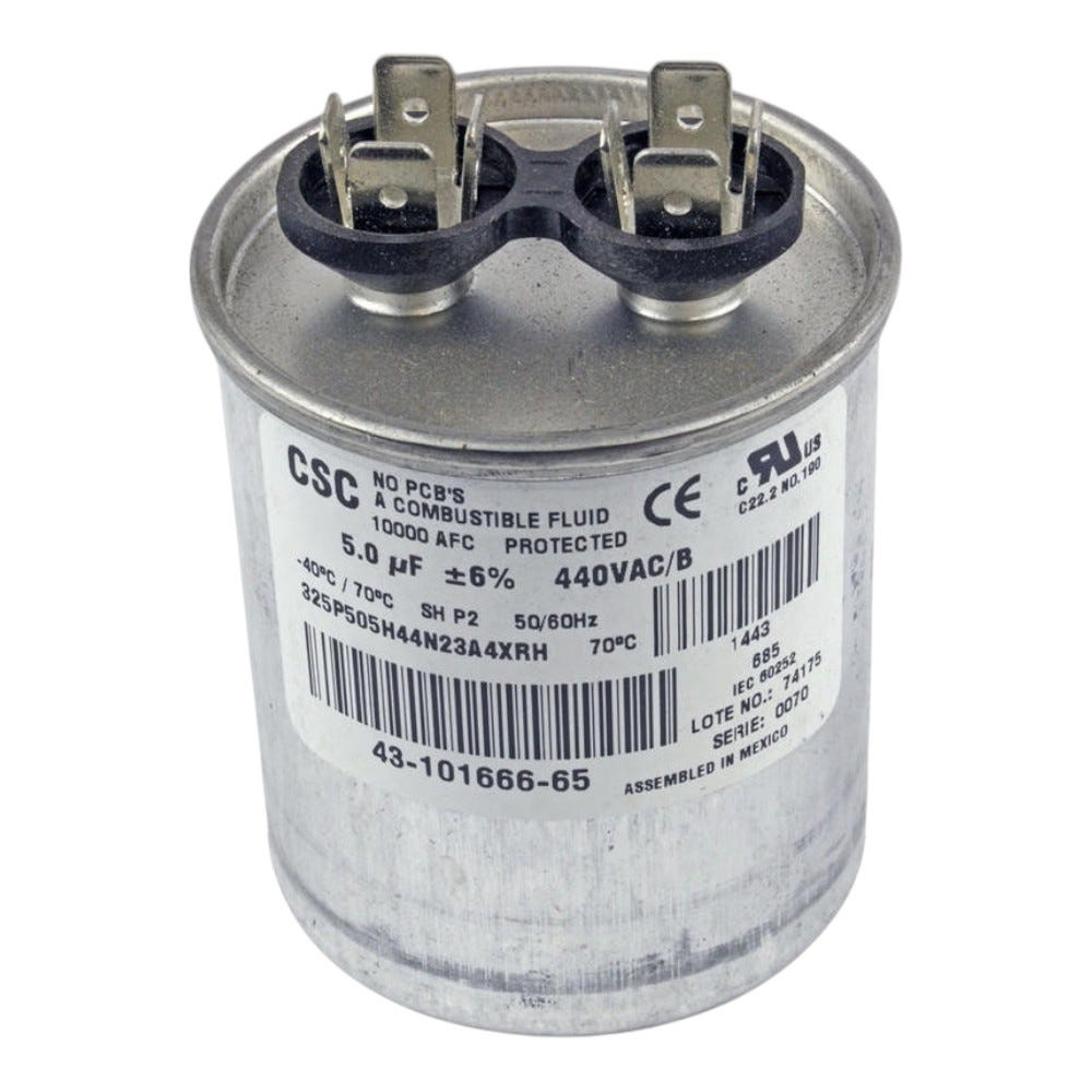Rheem Run Capacitor, 5 MFD, 440V, Round