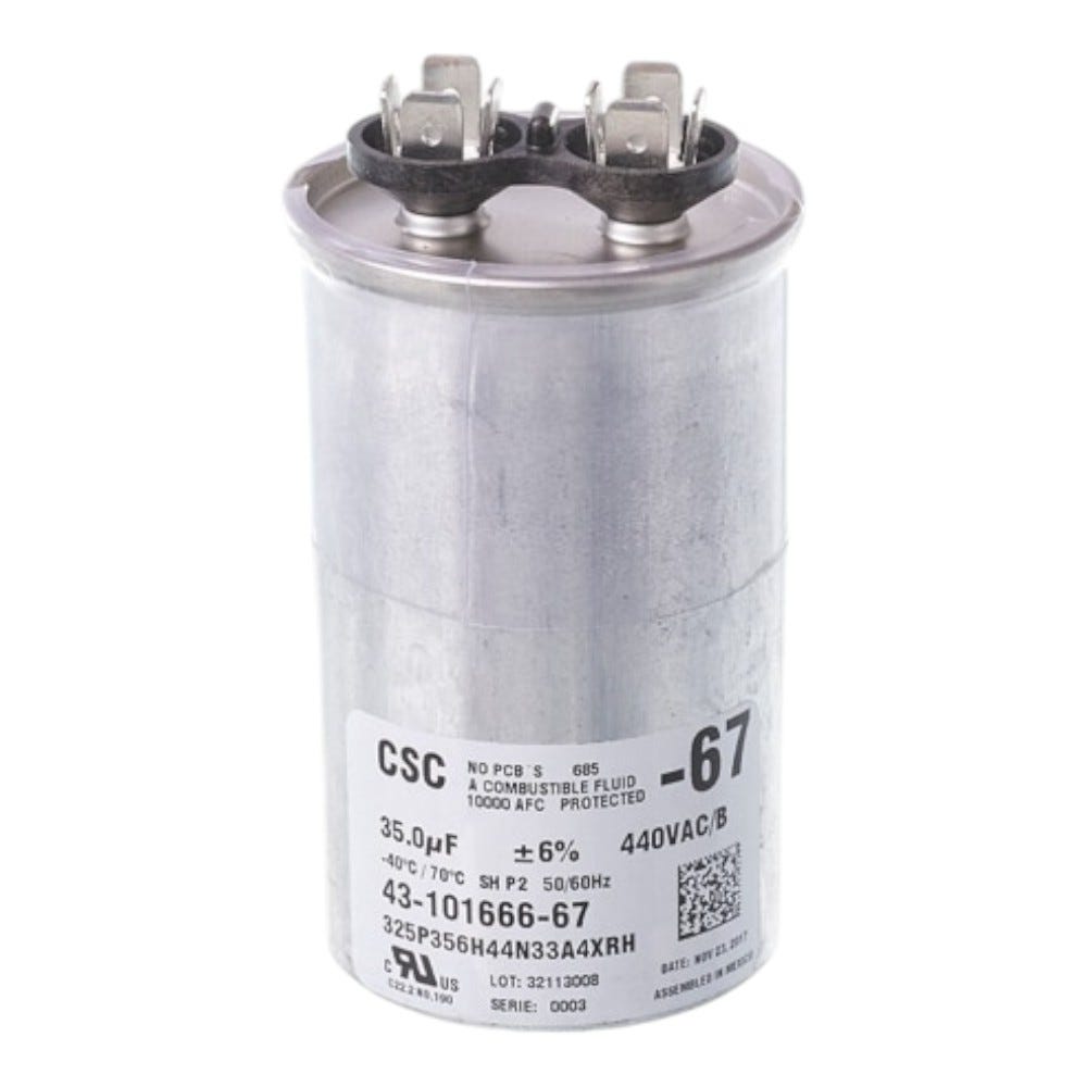 Rheem Run Capacitor, 35 MFD, 440V, Round