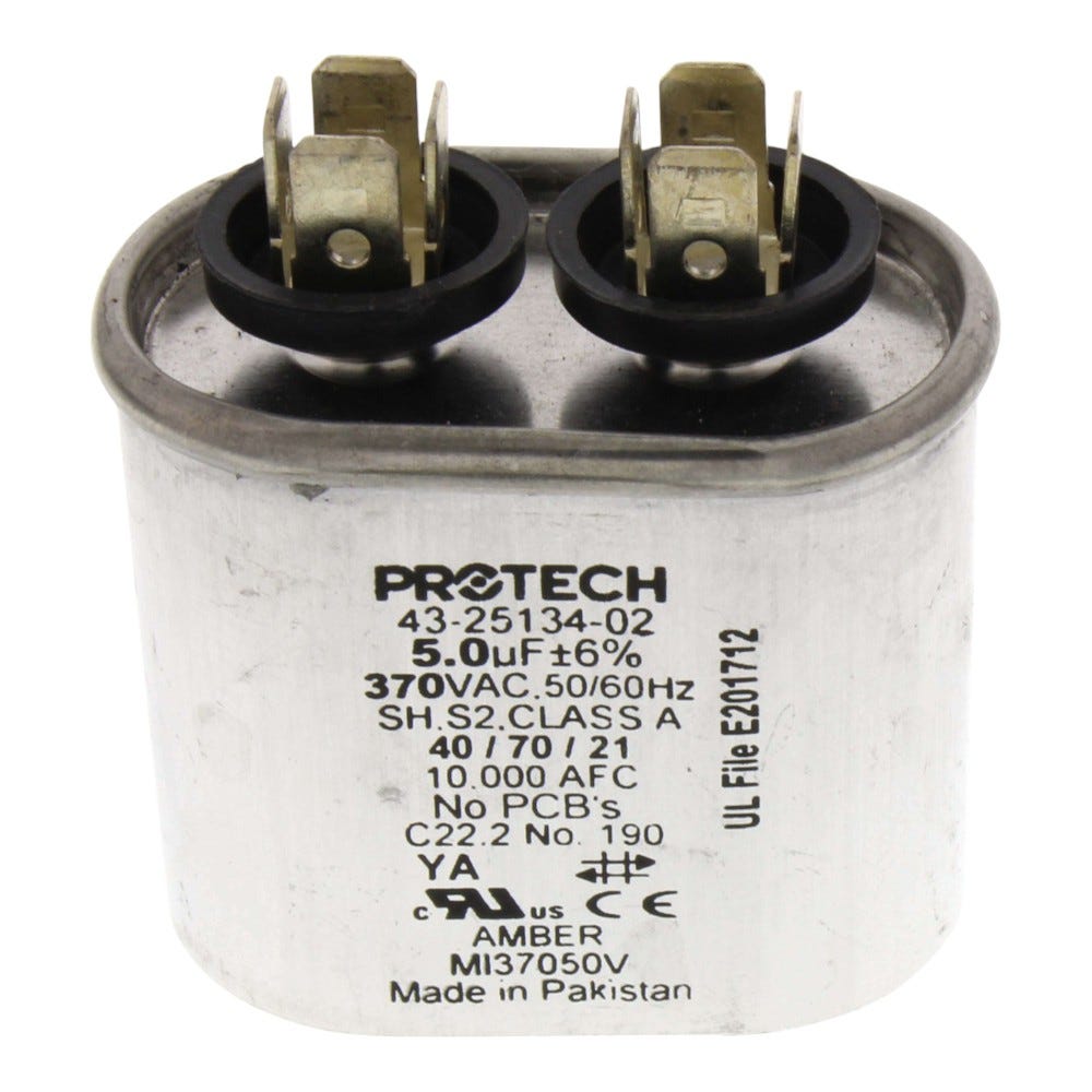 Rheem Run Capacitor, 5 MFD, 370V, Oval