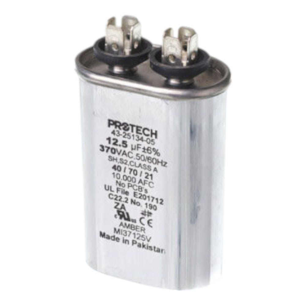 Rheem Run Capacitor, 12.5 MFD, 370V, Oval