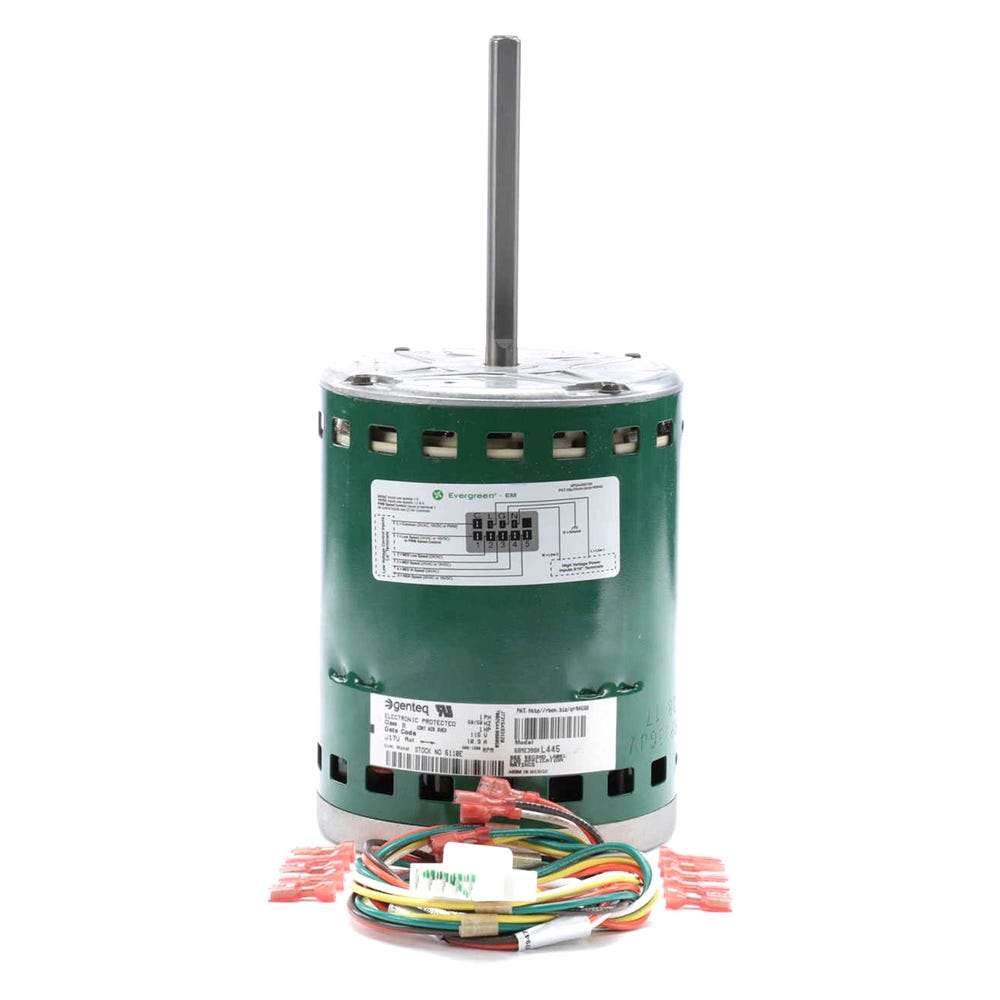 Blower Motor, 1-Phase, 5 Speeds, 1/2" Shaft, Ball Bearings, 1HP, 1075RPM, 115V