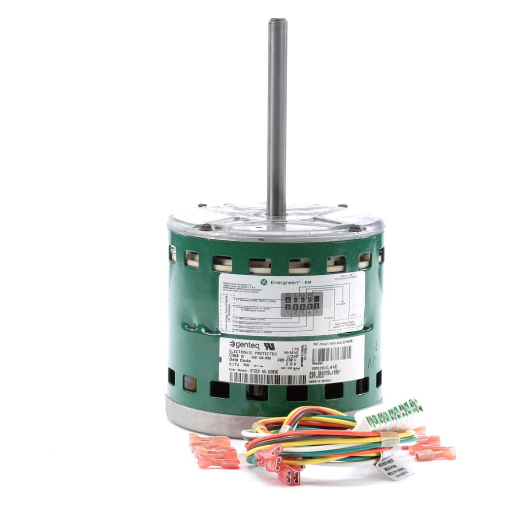 Blower Motor, 1-Phase, 5 Speeds, Ball Bearings, 1/3HP, 1075RPM, 230V
