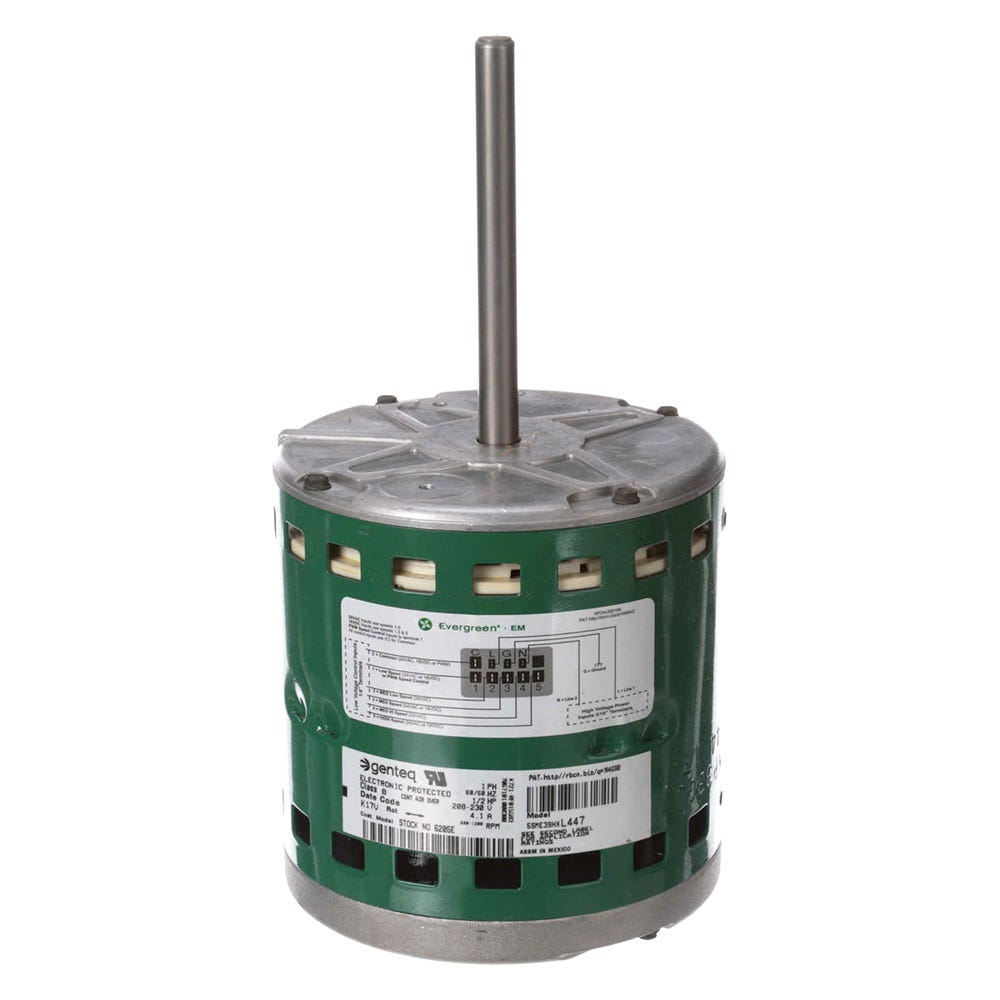 Blower Motor, 1-Phase, 5 Speeds, Ball Bearings, 1/2" Shaft, 1/2HP, 1075RPM, 230V