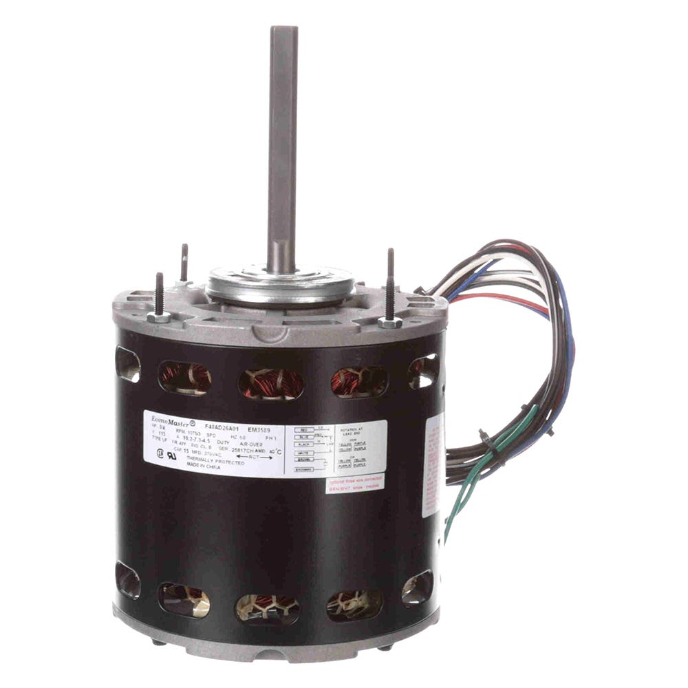 Blower Motor, 1-Phase, 3 Speeds, Sleeve Bearings, 3/4HP, 1075RPM, 115V
