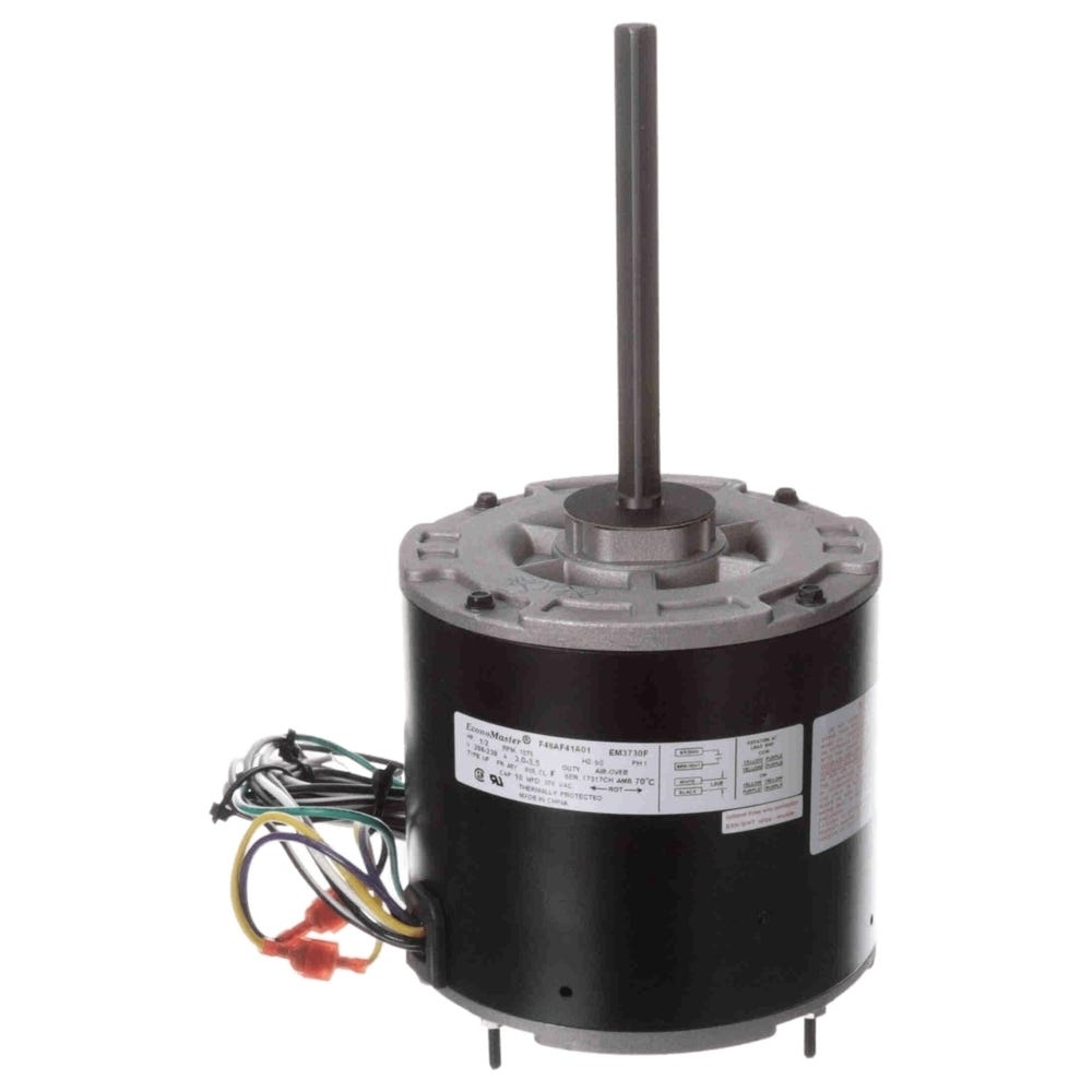 Condenser Fan Motor, 1-Phase, 1 Speed, Ball Bearings, 1/2" Shaft, 1/2HP, 1075RPM, 230V