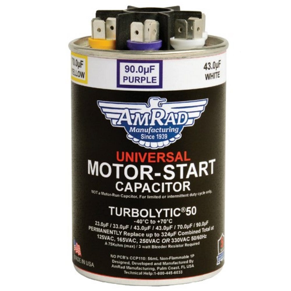 Universal Motor-Start Capacitor, Up to 324 MFD, 330V